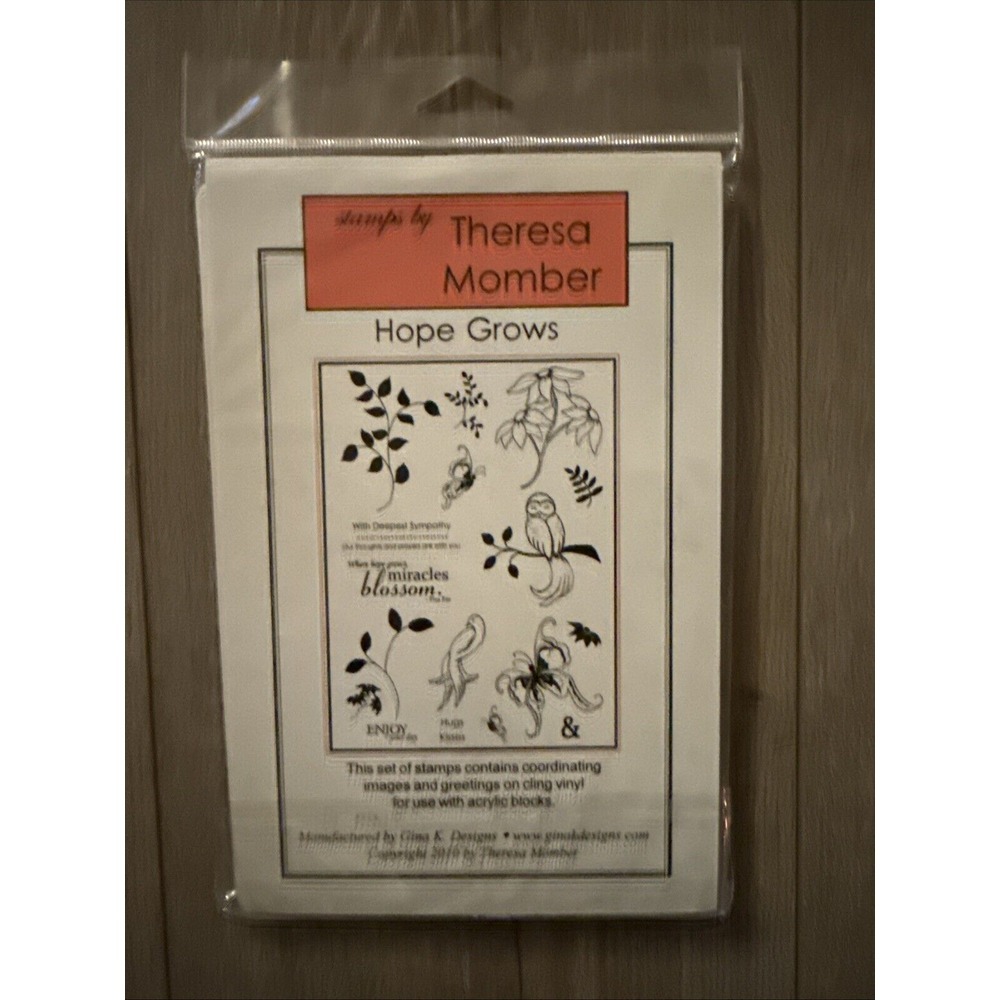 Gina K. Designs Hope Grows by Theresa Momber Rubber Stamp Set NEW